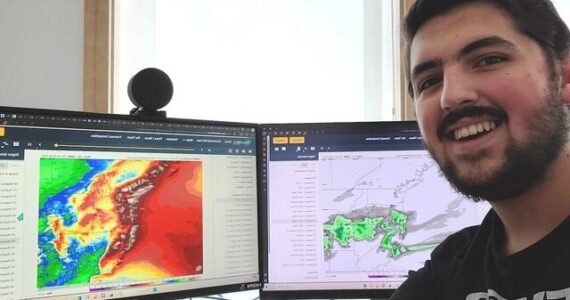 Photo provided
Jonathan Pulley, 18, checks out the weather forecast on his home computer.